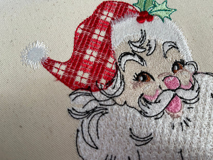 Retro Gingham Santa Claus