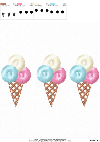 Mini Patriotic Fringed Ice Cream Cones