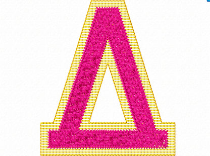 Gold Thread Faux Chenille Glitter Greek Font