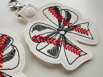Baseball Sport Bow Keychain