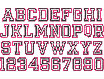 Girls Sport Rose Lace Patterned Font Applique