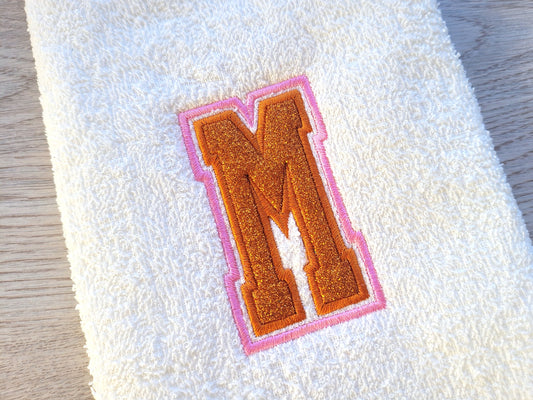 Double Applique Thin Narrow Athletic Font