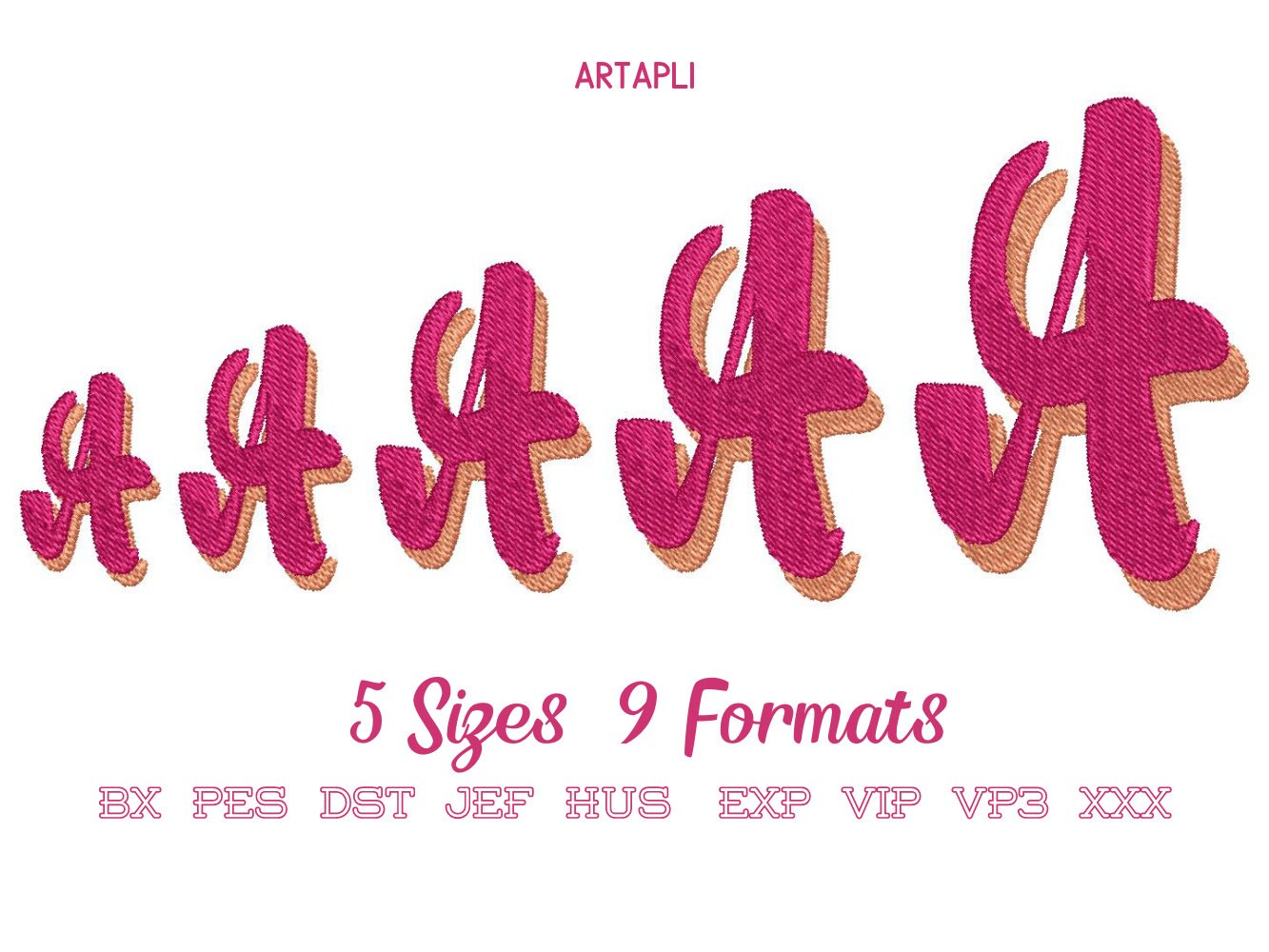 Adeline Script Shadow Font Fill Stitch