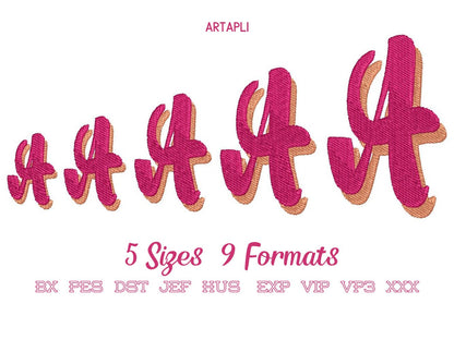 Adeline Script Shadow Font Fill Stitch