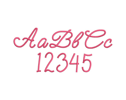 Satin stitch handwritten Font script alphabet Monogram letters kids