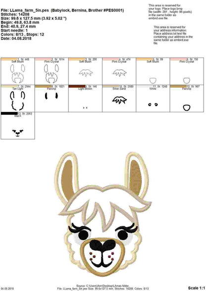 Llama Face Applique
