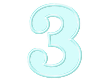 Soft Block Font Kids Birthday Numbers Applique