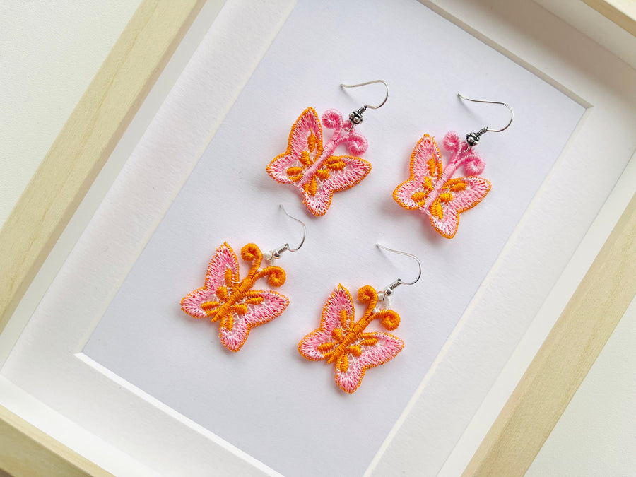 Butterfly Lace Earrings Charm FSL