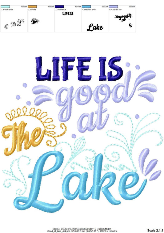 Life Is Good At The Lake Saying