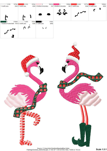 Fringed Christmas Flamingo Santa Hat