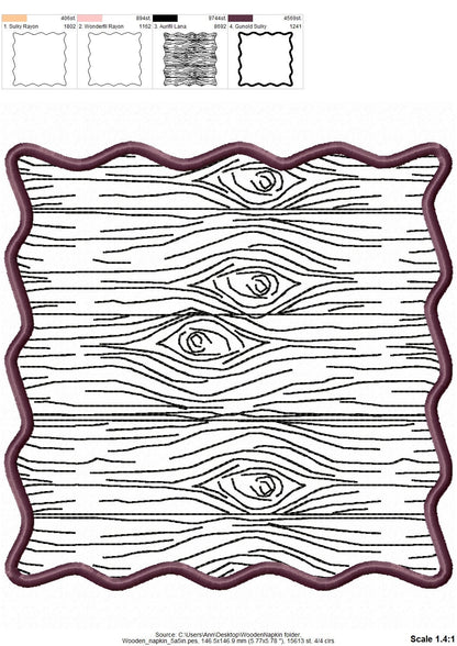 Wooden Patterned Napkin ITH