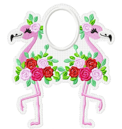 Floral Flamingos Towel Hanging Hole Topper