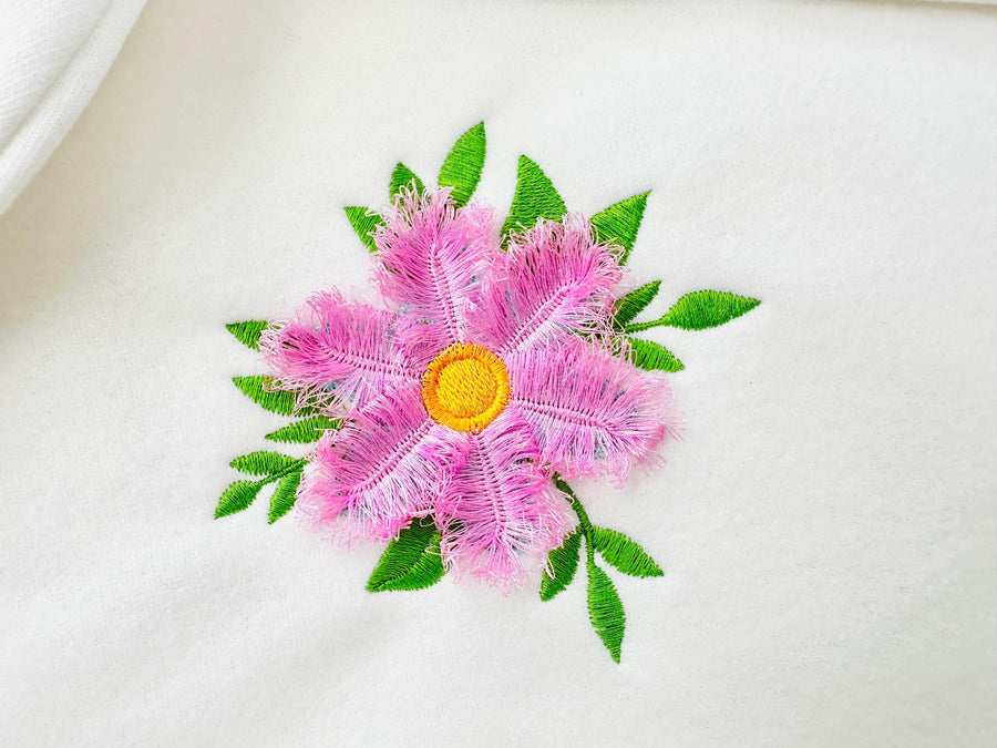 Fringed Big Flower Fluffy Fringe floral Daisy bouquet machine