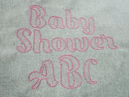 Puffy Bean Stitch Outline Handwritten Font