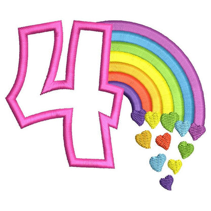 Cute Rainbow Birthday Numbers