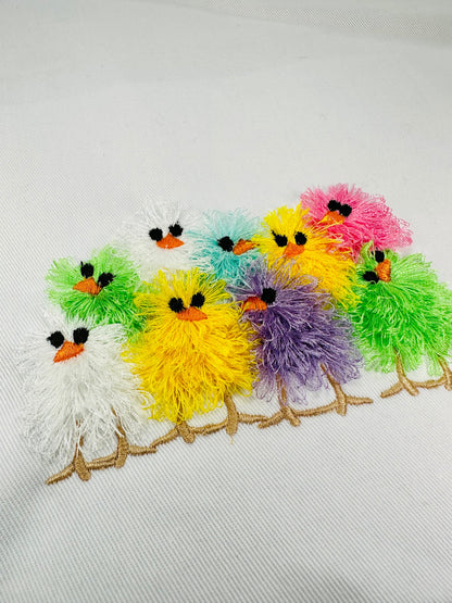 Fringed Little Chick Flock of 9