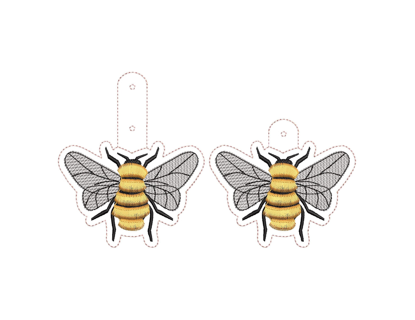 Fringed Bee Honeybee Keychain