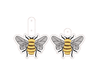 Fringed Bee Honeybee Keychain