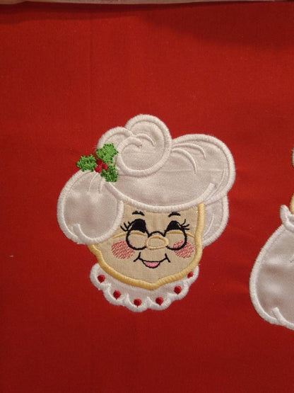 Mr and Mrs Santa Claus Applique