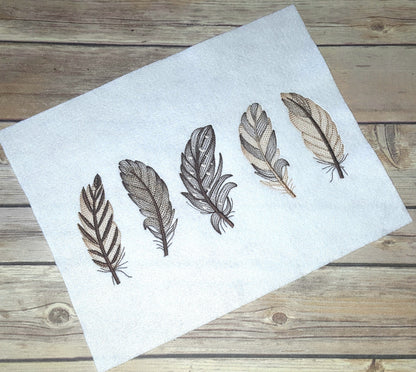 Tiger Leopard Print Feather Set of 5