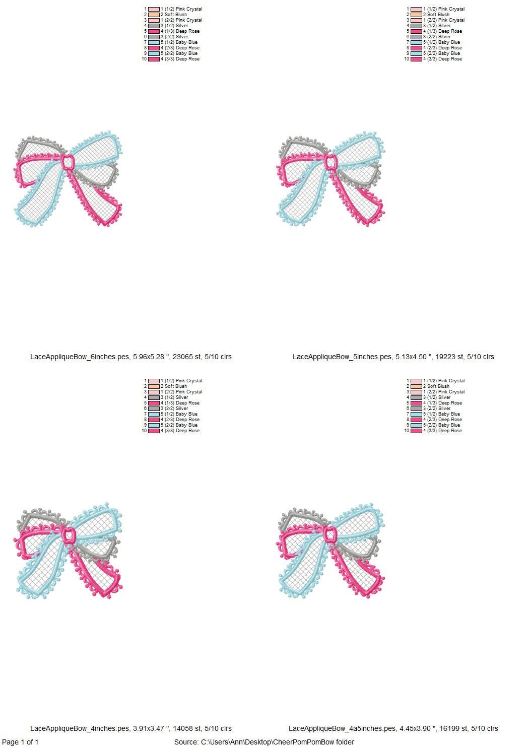 Lace Split Side Seam Bow Applique