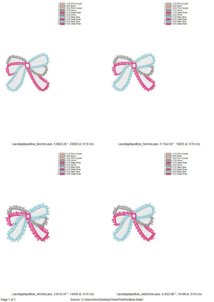 Lace Split Side Seam Bow Applique