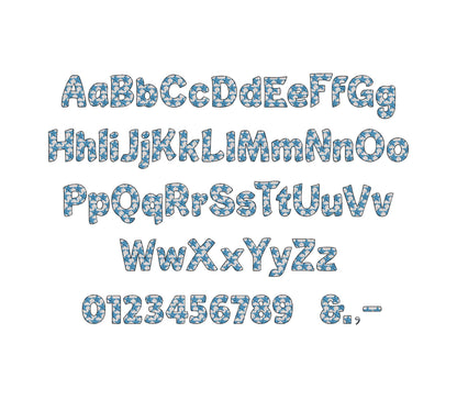 Stars and Stripes Patriotic Font SET of 2 alphabet fill stitch Monogram