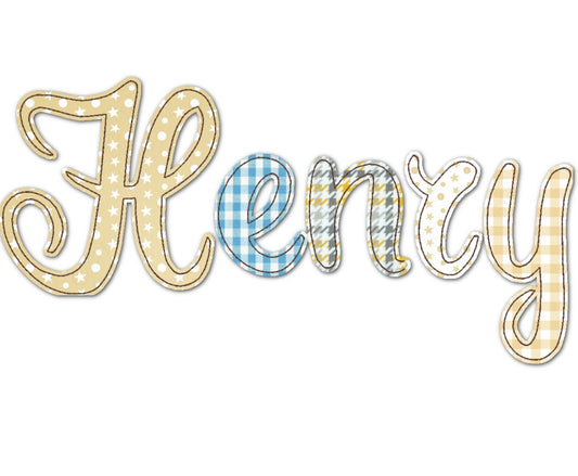 Raggedy Edge Applique Font Becky