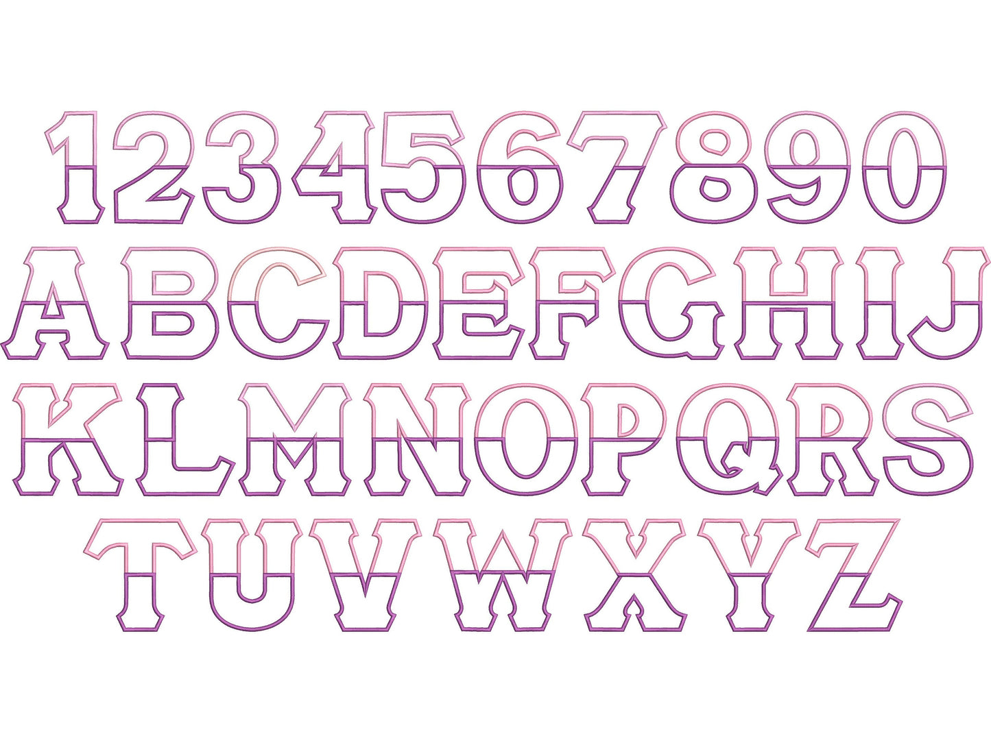 Split Font English and Greek Font Applique