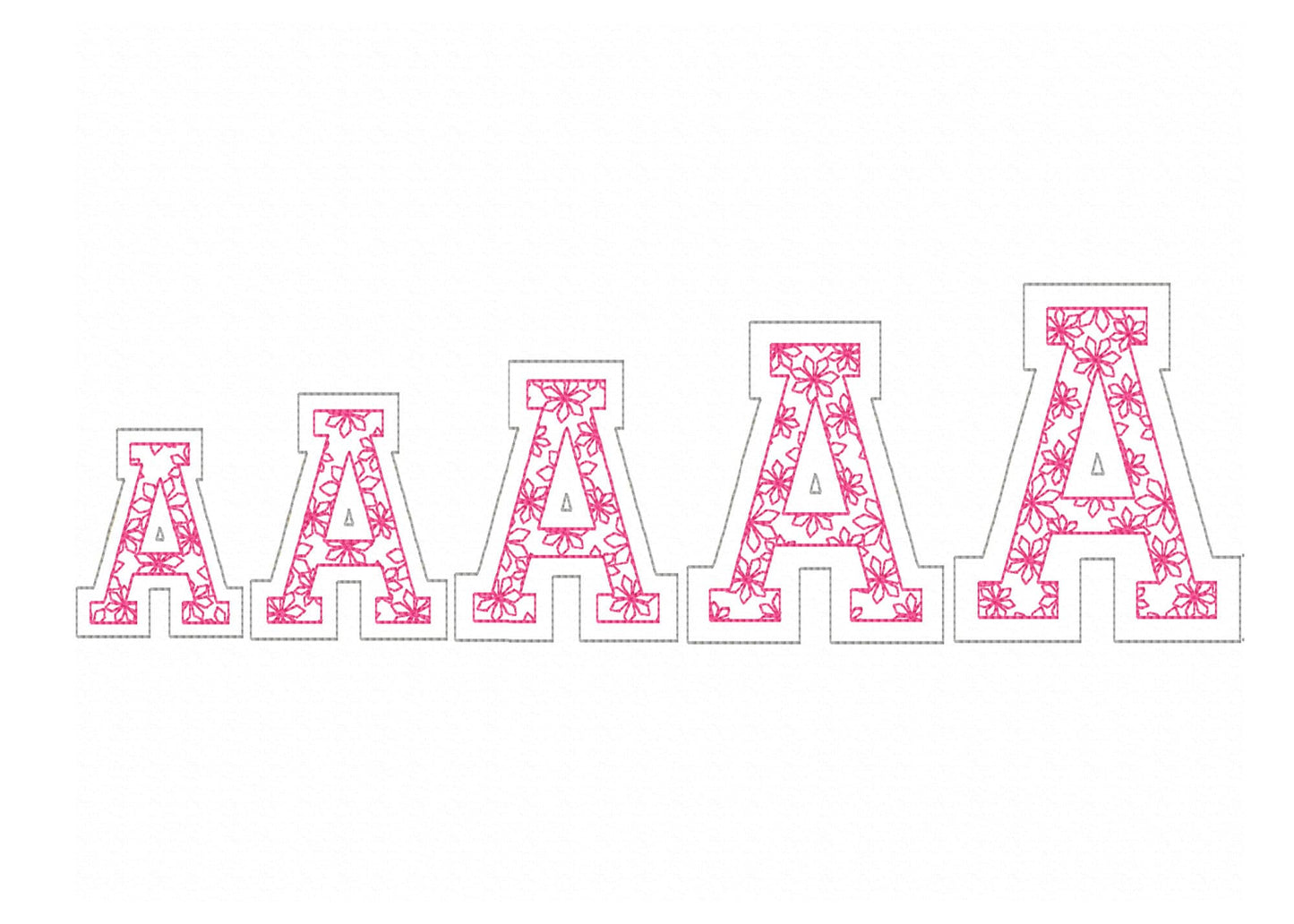 Floral Fill Light Stitch 2 Outlines Varsity Font