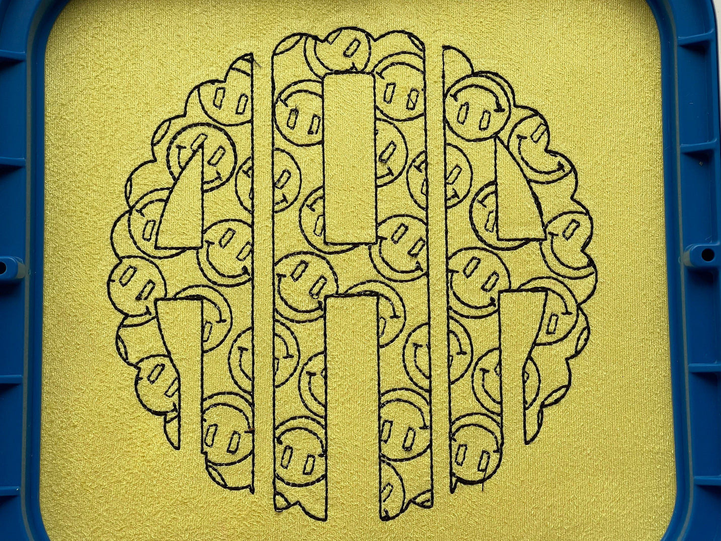 Happy Face Patterned Circle Monogram