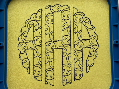 Happy Face Patterned Circle Monogram