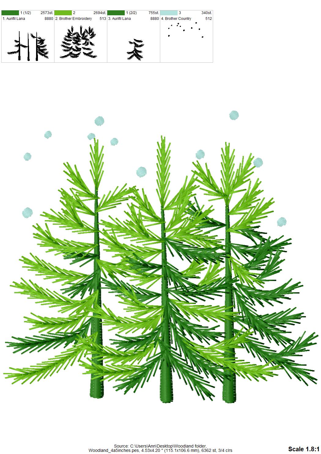 Winter Woodland Christmas Tree Trio