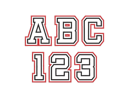 Two layers double applique and outline Athletic Sport High School Team