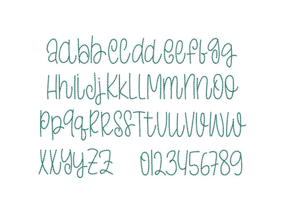 Bean stitch Thin Line Lollipop FONT hand stitch effect one height ...