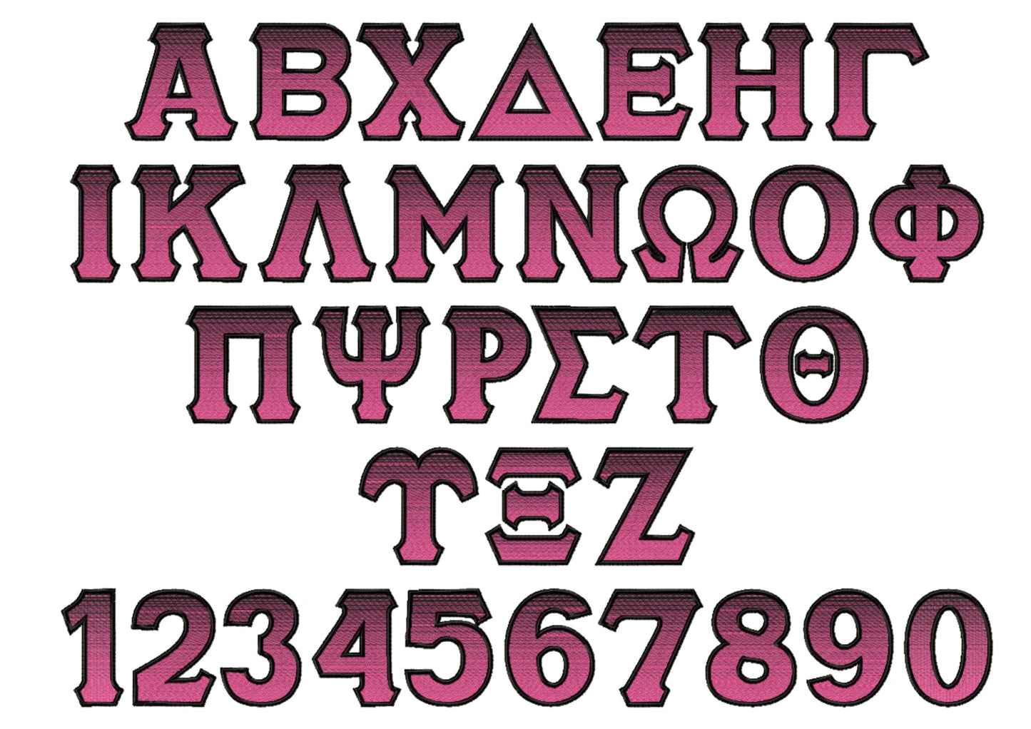Iridescent Gradient Ombre Greek Font