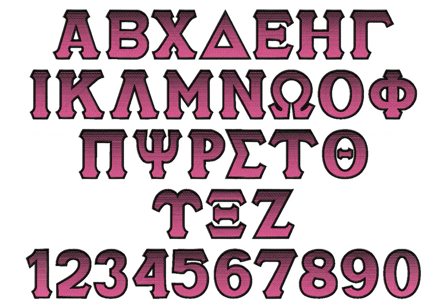 Iridescent Gradient Ombre Greek Font