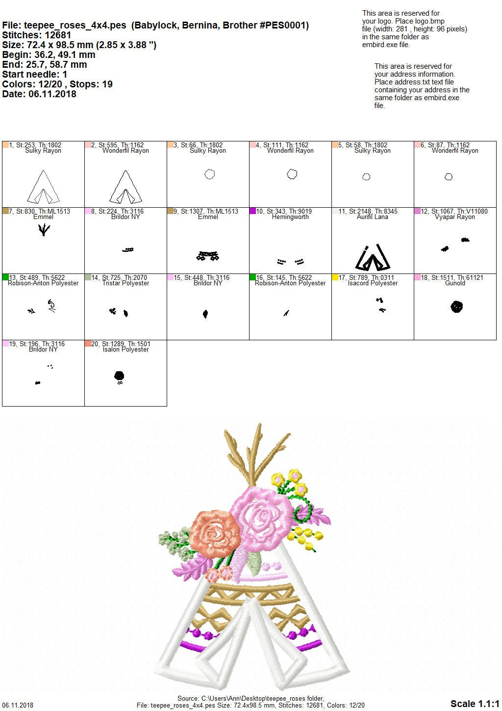 Rose Crown Tepee Teepee Tipi Applique