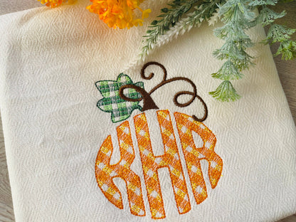 Fall Pumpkin Oval Circle Monogram Font
