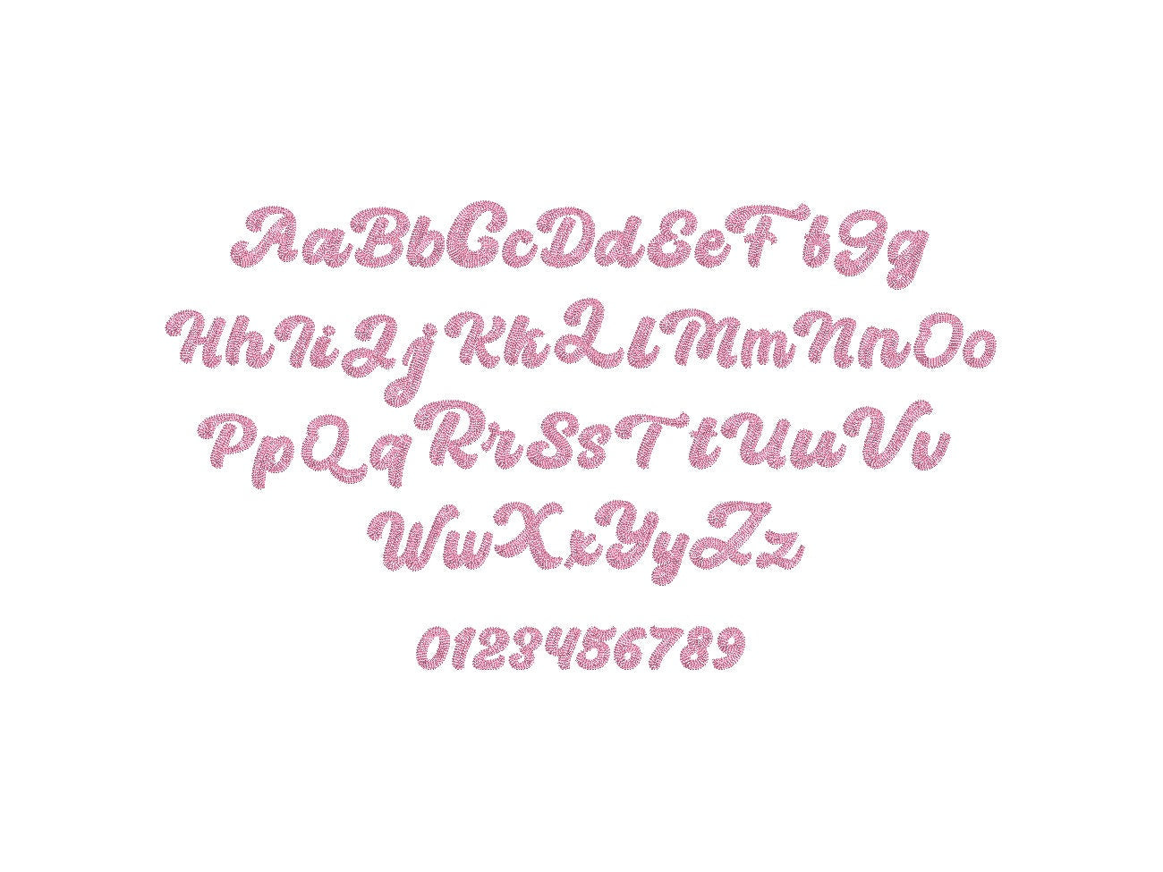 Cursive Chain Font Hand Stitch Effect