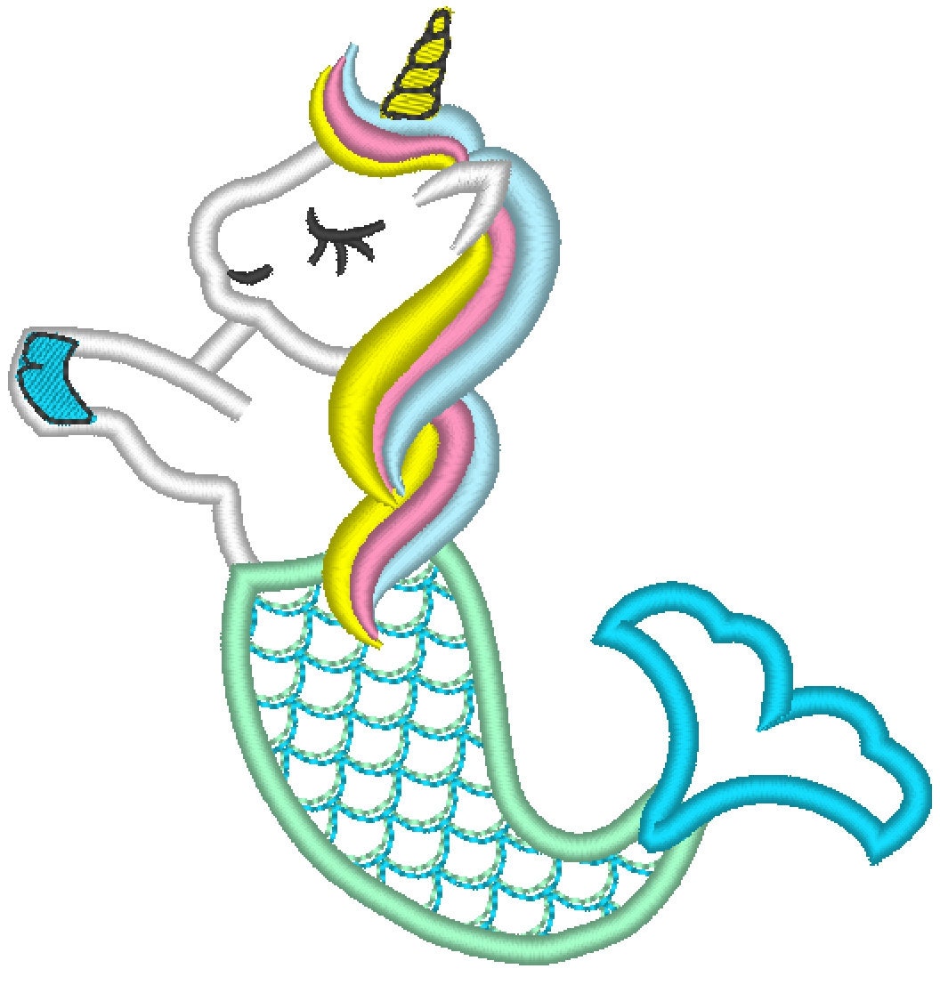 Mermaid Unicron Mermicorn Applique