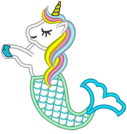 Mermaid Unicron Mermicorn Applique