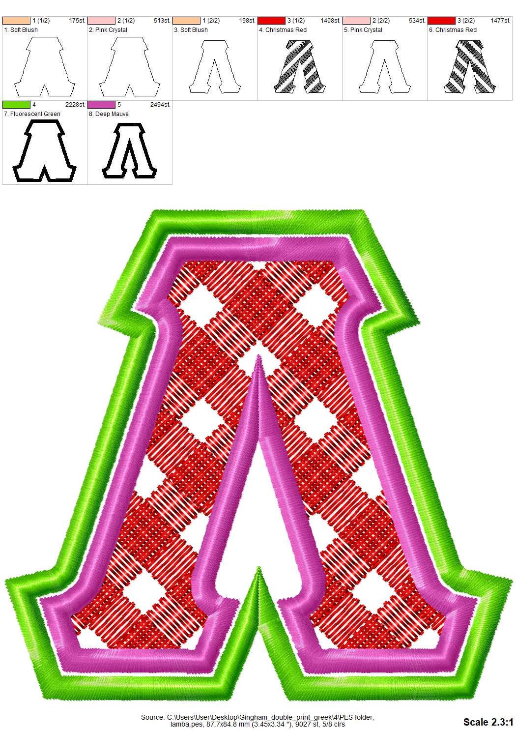Gingham Plaid Sororities Greek Font