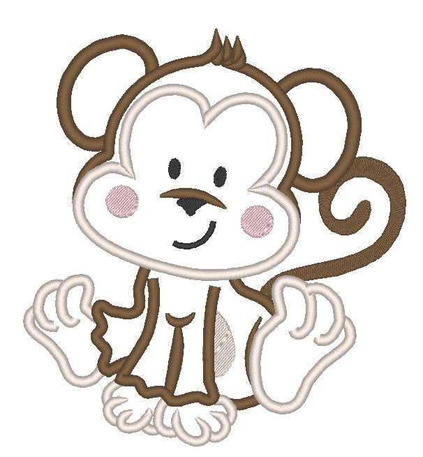 Cute Monkey Applique
