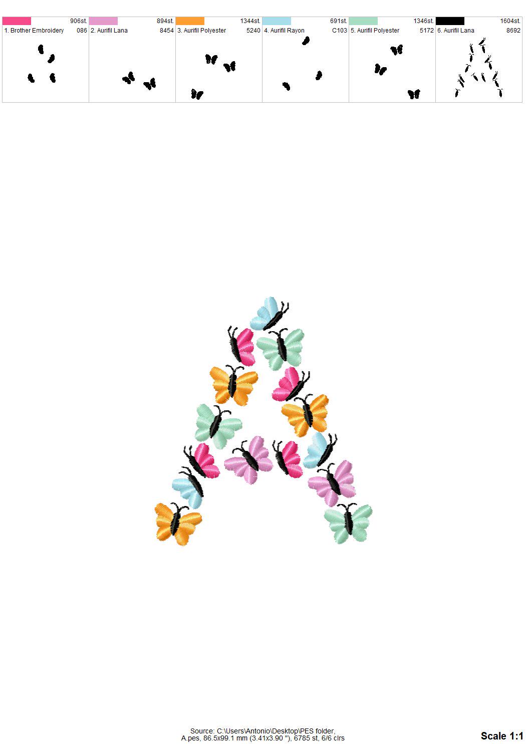 Floral Summer Butterfly Font