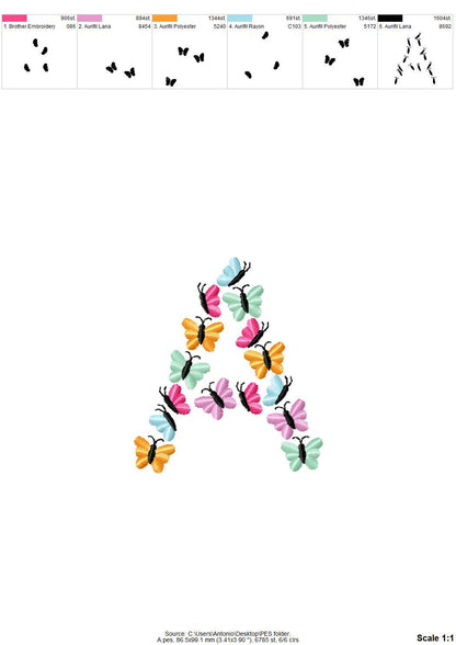 Floral Summer Butterfly Font