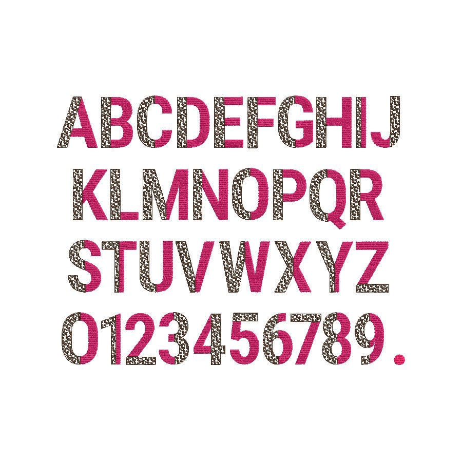 Leopard Spots and Fill Stitch Duotone Split Font