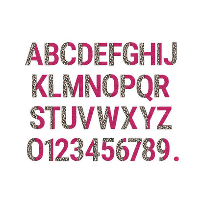 Leopard Spots and Fill Stitch Duotone Split Font