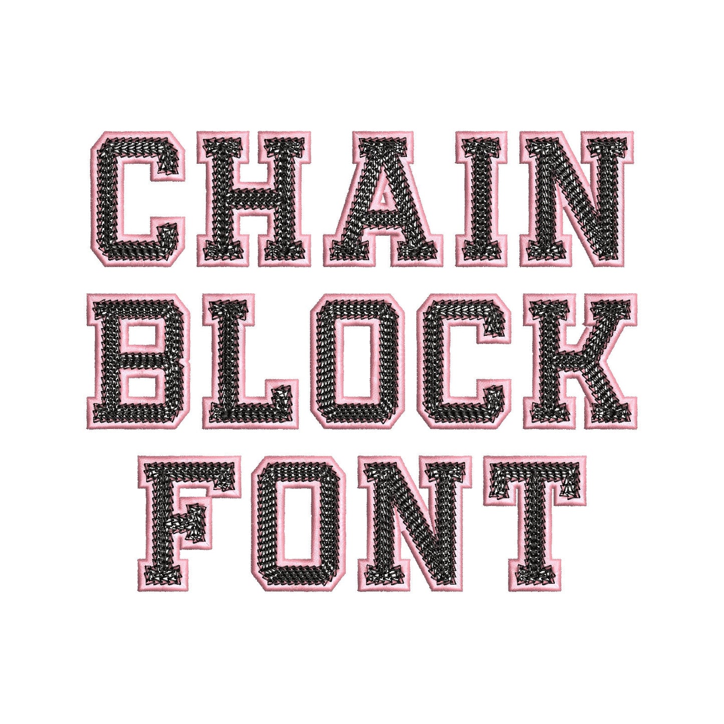 Chain Stitch and Outline Font Applique