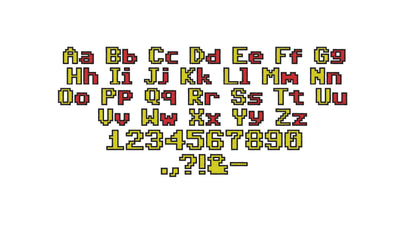 Fill Stitch Miner Bricks Pixel Font